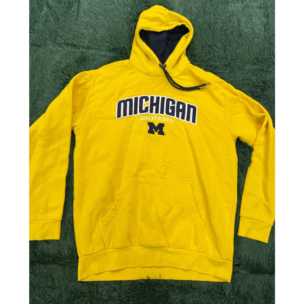 University of Michigan Y2K Yellow Pullover Large Sweatshirt Hoodie Unisex